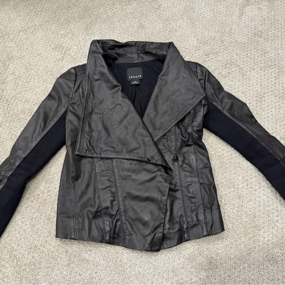 Trouve black leather jacket